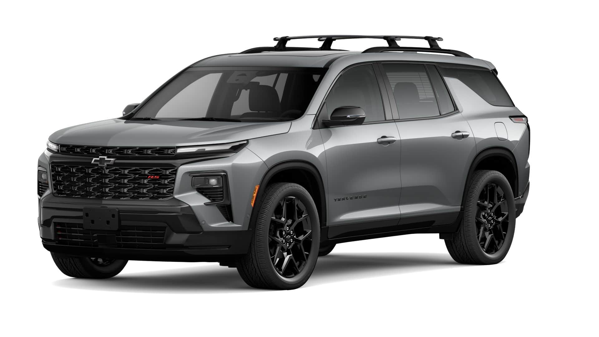 2026 Chevrolet Traverse RS in Sterling Gray Metallic — front three-quarter view